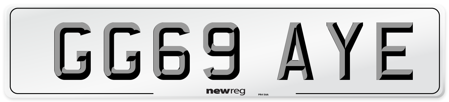 GG69 AYE Number Plate from New Reg